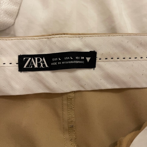 Zara Camel Wide-Leg Trousers (L) - Picture 3 of 3